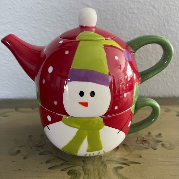 Snowman Teapot for One - Picture 2 of 4